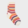 Paul Smith Women's Ecru Glitter Stripe Socks White In White