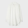 Paul Smith Women's Ecru Grandad Collar Oversized Shirt White In White
