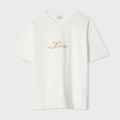 Paul Smith Women's Ecru 'love' Embroidered T-shirt White