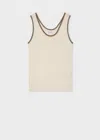 Paul Smith Women's Ecru 'signature Stripe' Trim Knitted Vest White In White