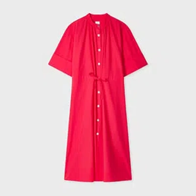 Paul Smith Women's Fuchsia Lyocell-cotton Shirt Dress Pink In Red