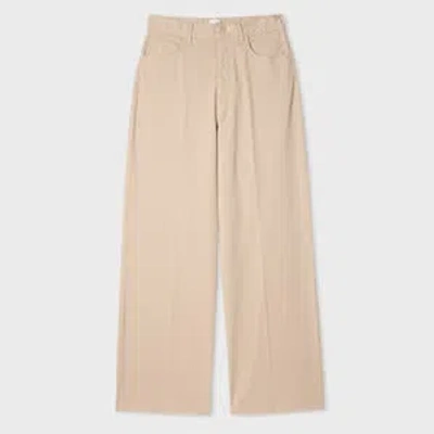 Paul Smith Women's Garment Dyed Twill Sand Trousers Brown