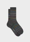 Paul Smith Women's Glitter 'signature Stripe' Socks Black In Gray