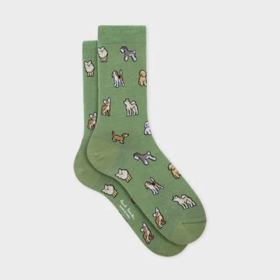 Paul Smith Women's Green 'dogs' Socks