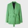 Paul Smith Women's Green Wool-blend Tie Waist Jacket In Green