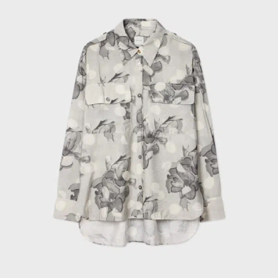 Paul Smith Women's Grey 'blurred Polka Dot Floral' Shirt In Neutral