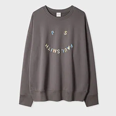 Paul Smith Women's Grey 'happy' Appliqué Oversized Sweatshirt In Gray