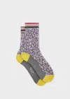 Paul Smith Women's Grey 'leopard' Colour Block Socks In Gray