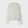Paul Smith Women's Grey Sweatshirt With Striped Shirt Sleeves In Gray