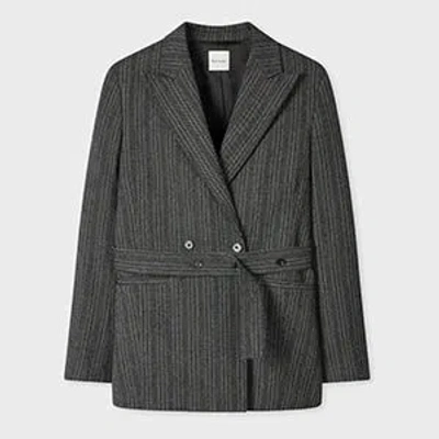 Paul Smith Women's Grey Textured Belted Jacket