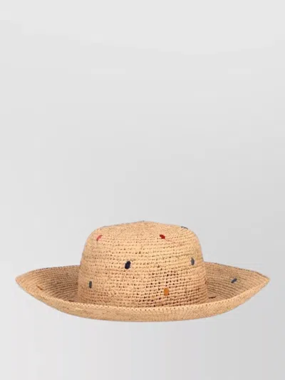 Paul Smith Women Hat Swirl Pattern Wide Brim In Brown