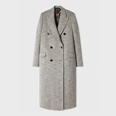 Paul Smith Women's Herringbone Double Breasted Coat Grey In Gray