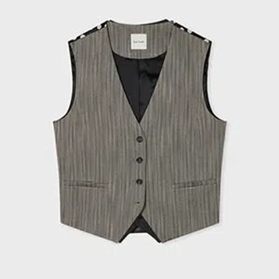 Paul Smith Women's Herringbone Waistcoat With Contrast Back Grey