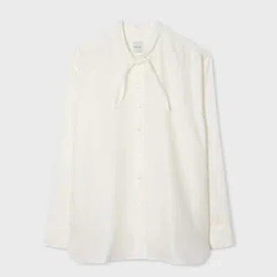 Paul Smith Women's Ivory Bow Blouse White