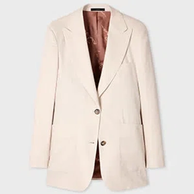 Paul Smith Women's Ivory Linen-wool Blend Patch Pocket Blazer White In Neutral