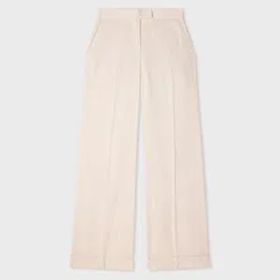 Paul Smith Women's Ivory Linen-wool Wide-leg Trousers White