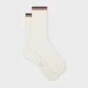 Paul Smith Women's Ivory 'signature Stripe' Trim Socks White In White