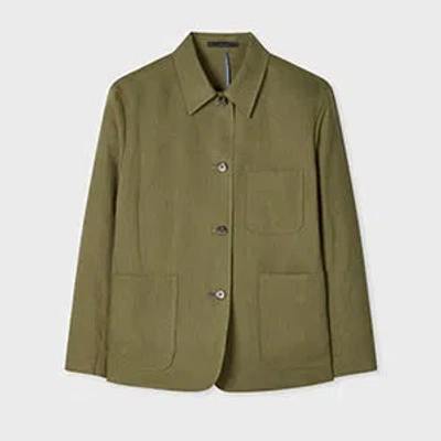 Paul Smith Women's Khaki Linen Jacket Green