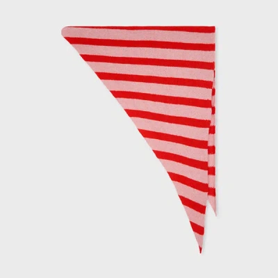 Paul Smith Women's Lambswool Stripe Neckerchief Pink