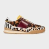 Paul Smith Women's Leather Animal Print 'dover' Retro Gum Trainers Multicolour In Multi