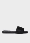 Paul Smith Women's Leather 'laurel' 'swirl' Stitch Sliders Black In Black