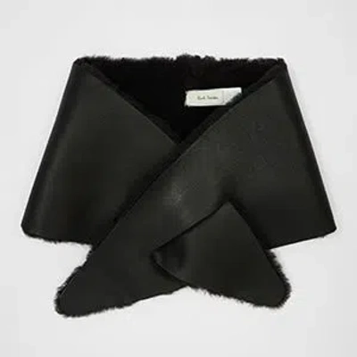 Paul Smith Women's Leather Shearling Stole Scarf Brown