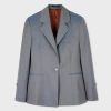 PAUL SMITH WOMEN'S LIGHT BLUE TONIC WOOL SLIM-FIT BLAZER