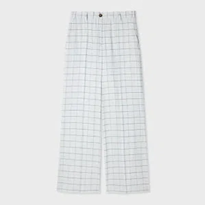 Paul Smith Women's Light Blue Windowpane Trousers