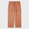 Paul Smith Women's Light Brown Linen Tapered Cargo Trousers In Brown