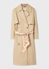 Paul Smith Women's Light Tan Cotton Mac With 'souvenir' Scarf Belt Brown