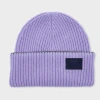 Paul Smith Women's Lilac Lambswool Ribbed Beanie Purple In Purple