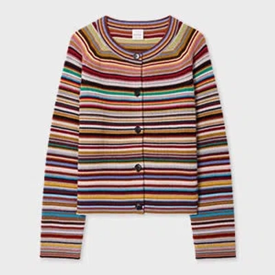 Paul Smith Striped Buttoned Cardigan In Multi