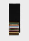 Paul Smith Women's Merino Wool 'signature Stripe' Scarf Multicolour In Black