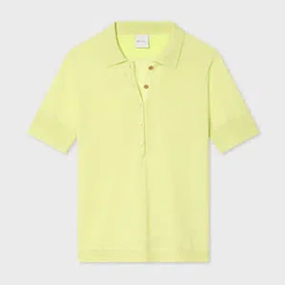 Paul Smith Women's Merino Wool-blend Lime Polo Shirt Yellow In Multi