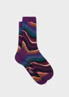 Paul Smith Women's 'midnight Swirl' Textured Socks Purple In Purple