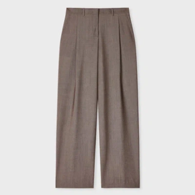 Paul Smith Women's Mohair-blend Wide-leg Trousers Brown In Gray
