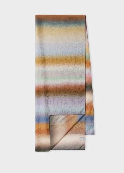 Paul Smith Women's 'smith Stripe' Crinkle Silk Scarf Multicolour