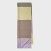 Paul Smith Women's Multicolour Cotton-linen Blend Colourblock Scarf Purple In Purple