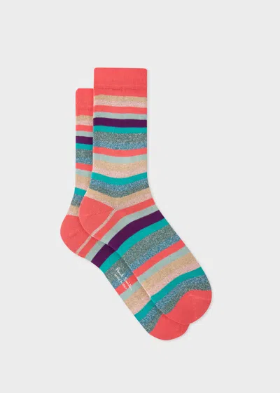 Paul Smith Women's Multicolour Glitter 'swirl Stripe' Socks