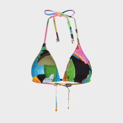 Paul Smith Women's Multicolour 'river Collage' Bikini Top Pink