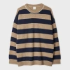 Paul Smith Women's Navy And Oatmeal Lambswool-blend Striped Sweater White