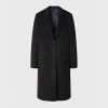 Paul Smith Women's Navy Blue Cashmere-blend Epsom Coat In Black