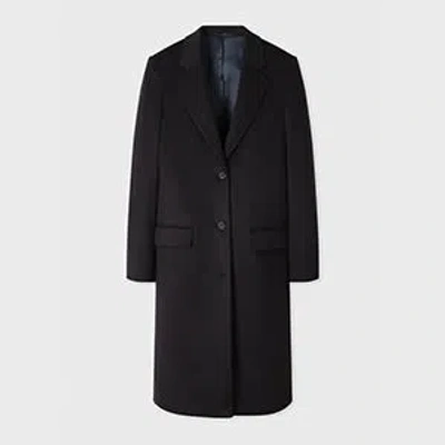 Paul Smith Women's Navy Blue Cashmere-blend Epsom Coat In Black