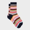 Paul Smith Striped Print Socks In Blue