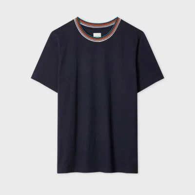 Paul Smith Women's Navy Blue 'signature Stripe' Crew Neck T-shirt
