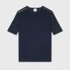 Paul Smith Women's Navy Cotton-blend Knitted Short Sleeve Top Blue In Blue