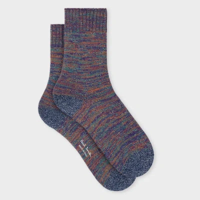 Paul Smith Women's Navy Cotton-blend Marl Socks Blue