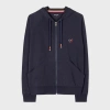 Paul Smith Women's Navy Cotton 'swirl Heart' Zip Up Lounge Hoodie Blue