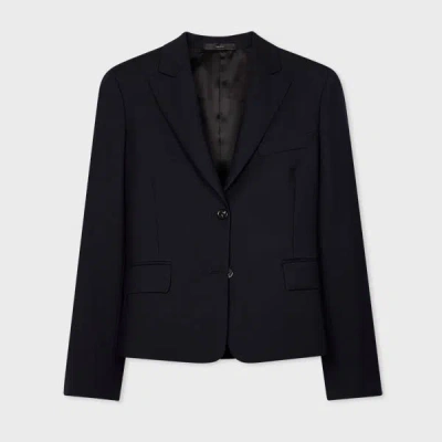 Paul Smith Women's Navy Cropped 'a Suit To Travel In' Wool Blazer Blue