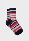 Paul Smith Women's Navy Glitter 'swirl Stripe' Socks Multicolour In Multicolour